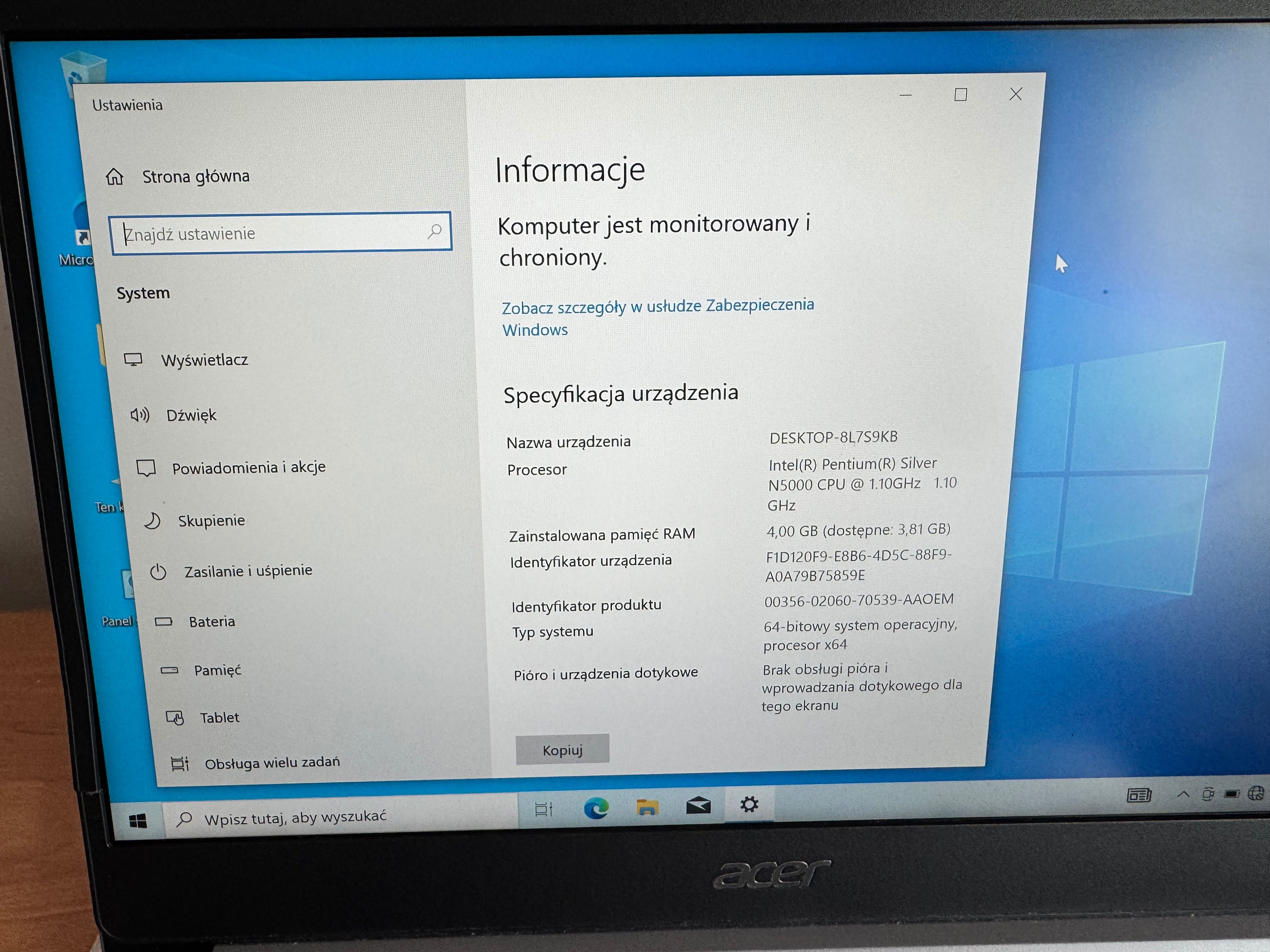 Laptop Acer Swift 1 ekran 14”