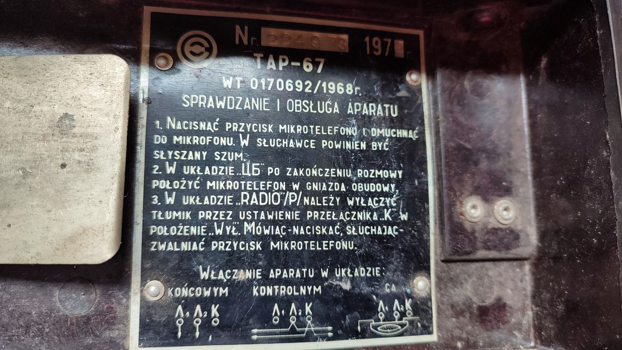 Aparat telefon polowy wojskowy TAP-67