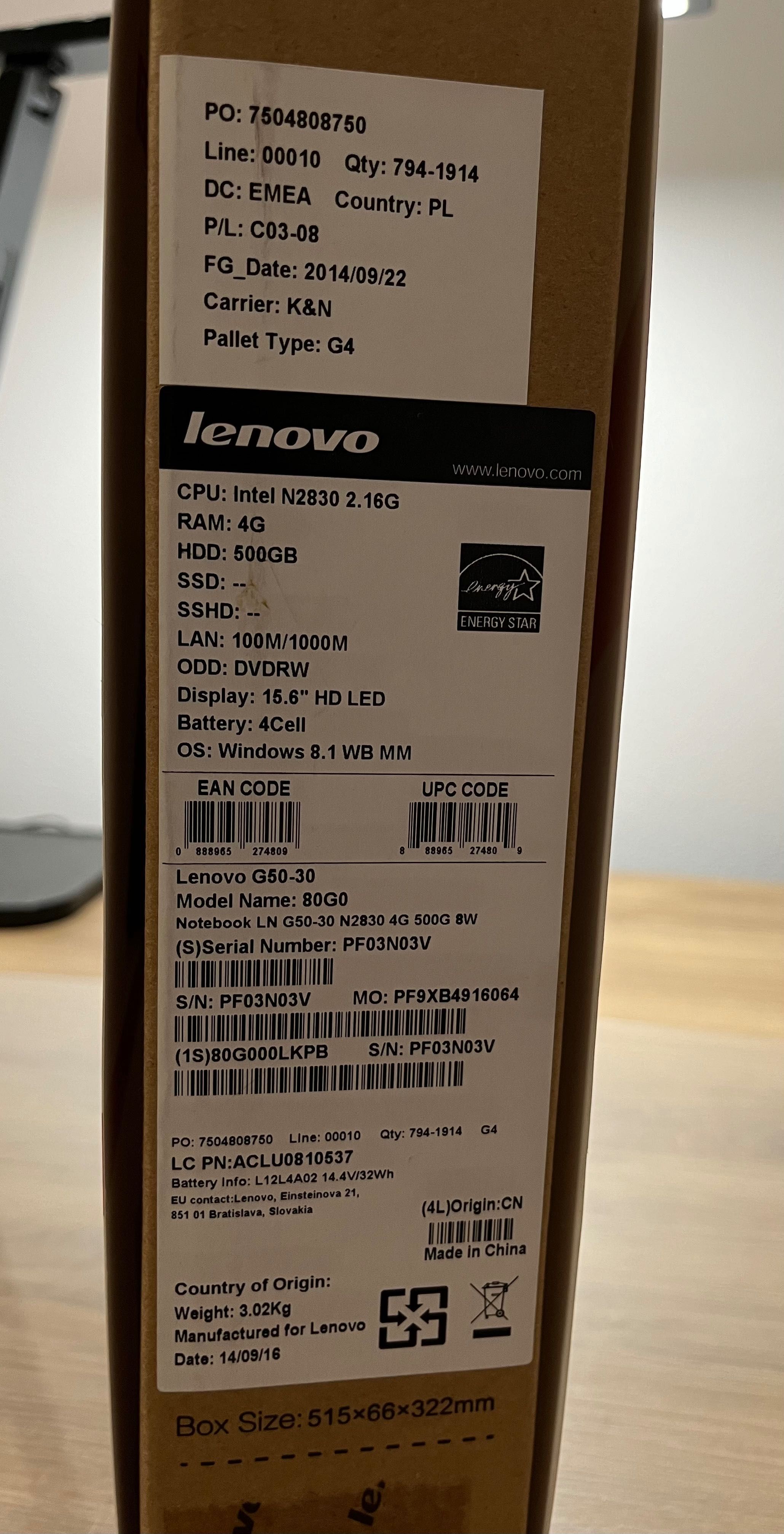 Laptop LENOVO G50-30