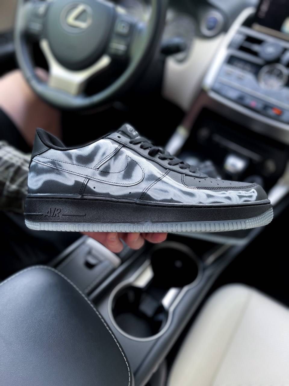 ТОП! Nike Air Force Low Skeleton QS black 41 42 43 44 45