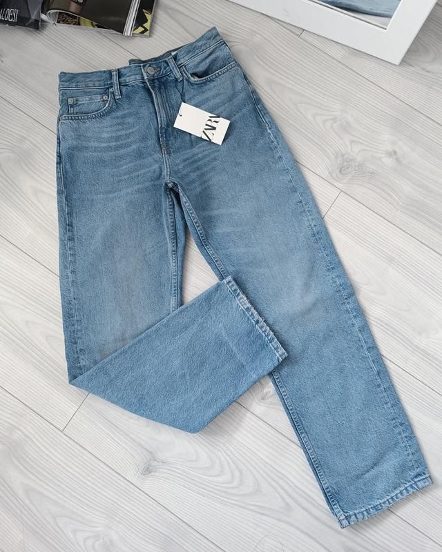 Джинси блакитні з ефектом забруднення Zara