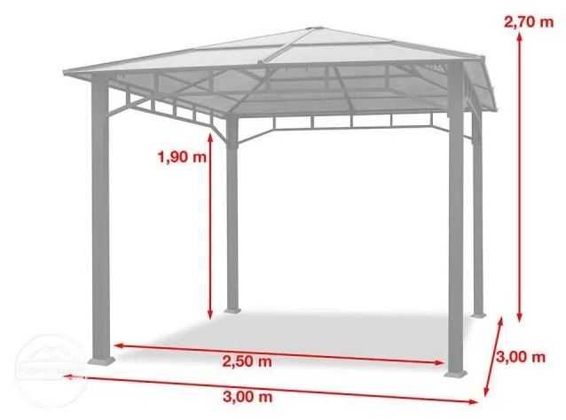 Pawilon ogrodowy Hardtop Sunset Deluxe, szampański, 3x3m