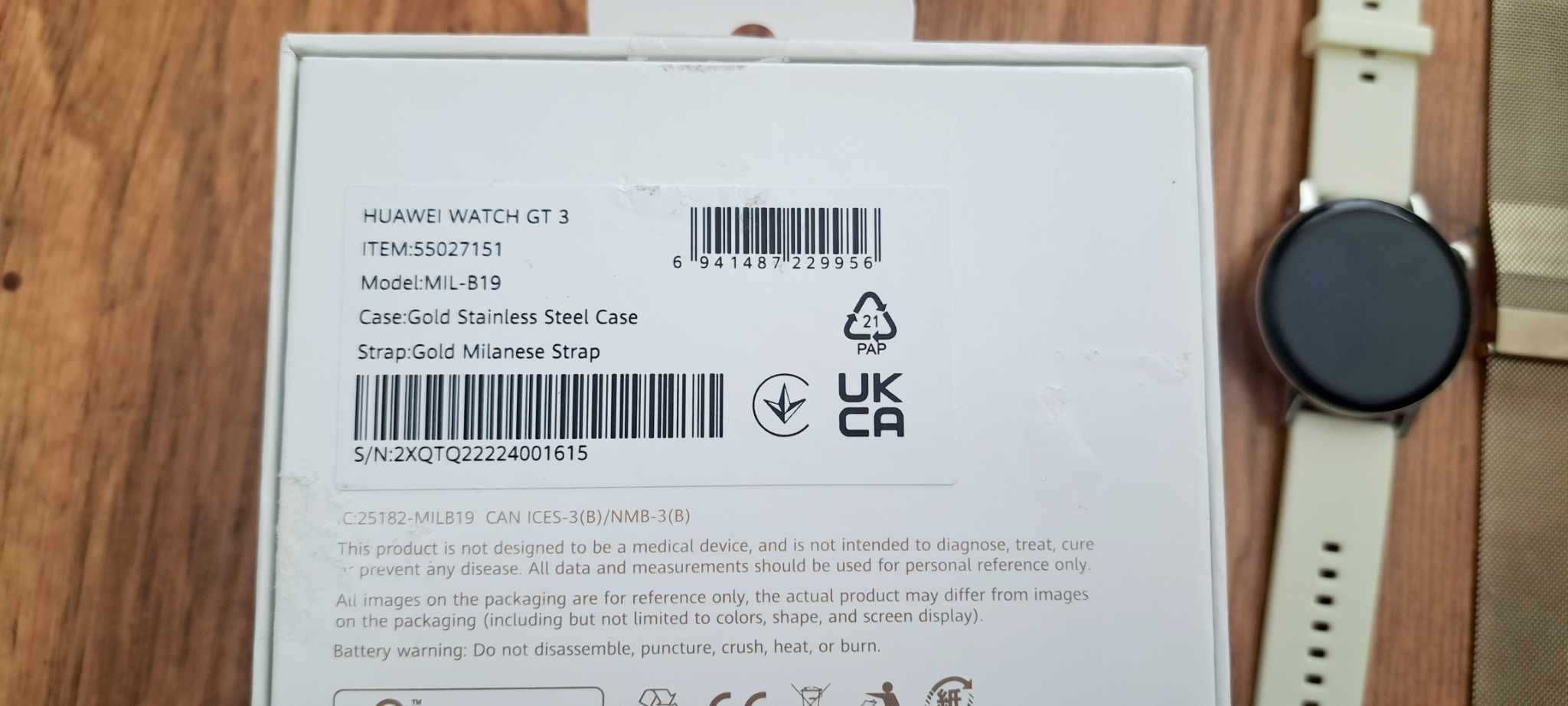 Smartwatch Huawei Watch GT 3 Elegant Złoty