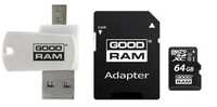 GOODRAM Karta microSDHC 64GB CL10 + adapter + czytni