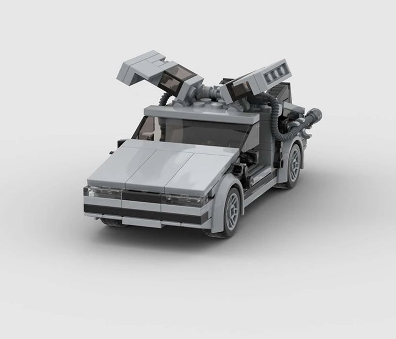 Auto autko samochód model z klocków na wzór lego powrót do przyszłości