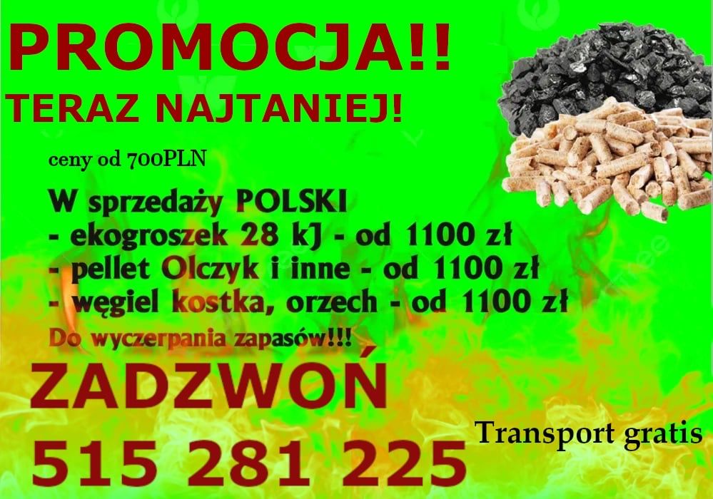 Ekogroszek 28Mj/kg Węgiel polskie kopalnie Pellet Bodzentyn