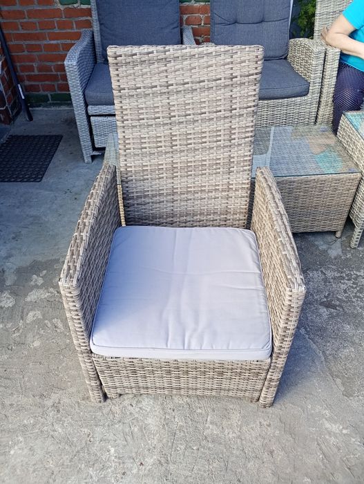 Fotel rozkładany technorattan premium