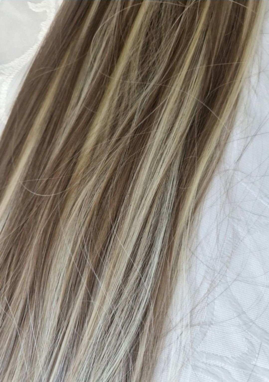 Doczepiane włosy clip-in 60cm 6 taśm blond balejaż jak naturalne