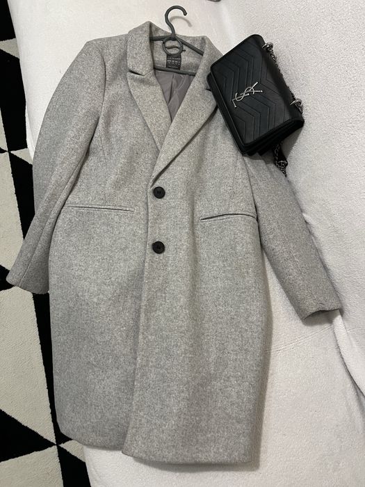 Пальто плащ сіре кашемір пальтішко s m