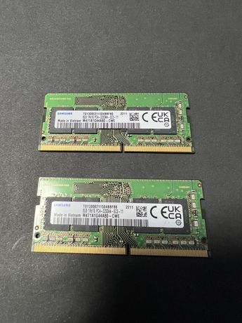 2 шт ОЗУ для ноутбука SAMSUNG DDR4 RAM 8GB 1Rx16 PC4-3200AA-SC0-11