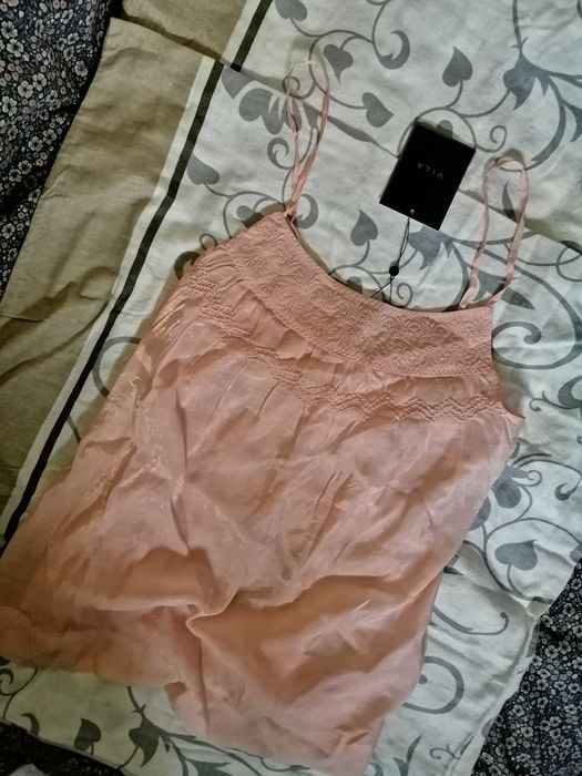 VILA _ bluzka top bluzeczka na ramiączkach Haftowana Wiskoza _ NOWA!