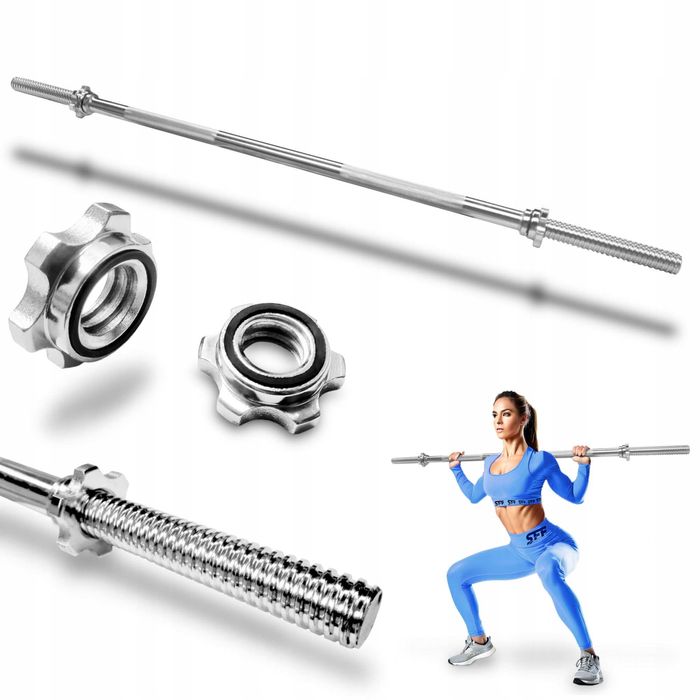 Gryf Prosty stalowy sztanga 120cm 28mm do ćwiczeń NOWY