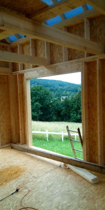 Promocja nowoczesna stodoła, szkielet drewniany certyfikat c24 domek l