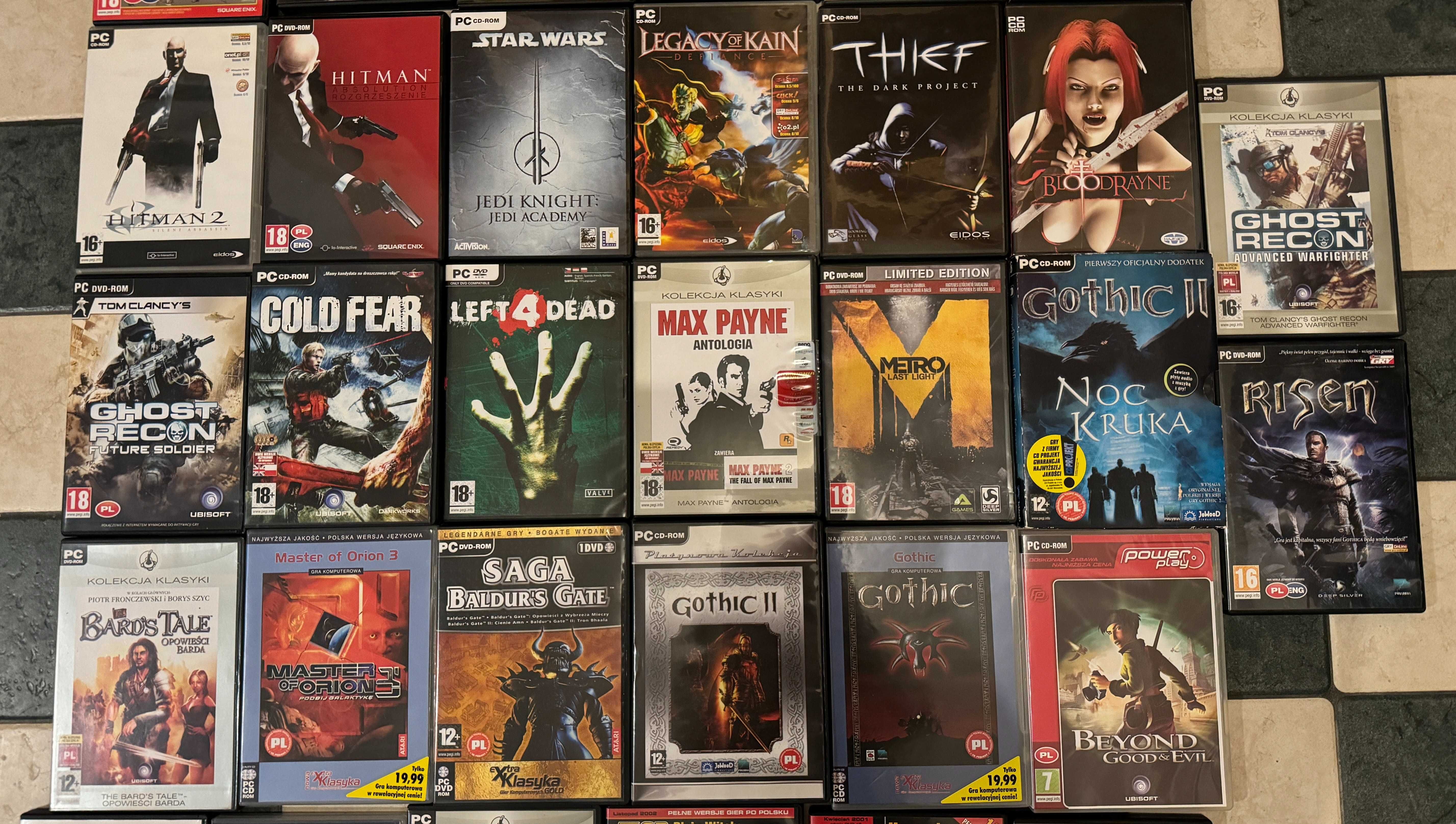 PC Komputer Zestaw 32 Gier Bloodrayne, Gothic, Star Wars,Baldur's Gate