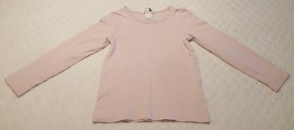 Koszulka dziewczęca, długi rękaw, H&M, 98-104, blady róż (Odzież)