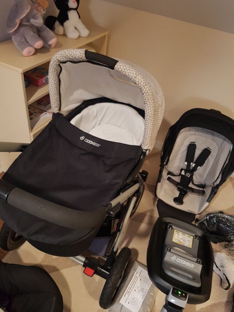 Wózek Maxi Cosi Mura Plus 3w1, 5w1, fotelik i baza, mega zestaw