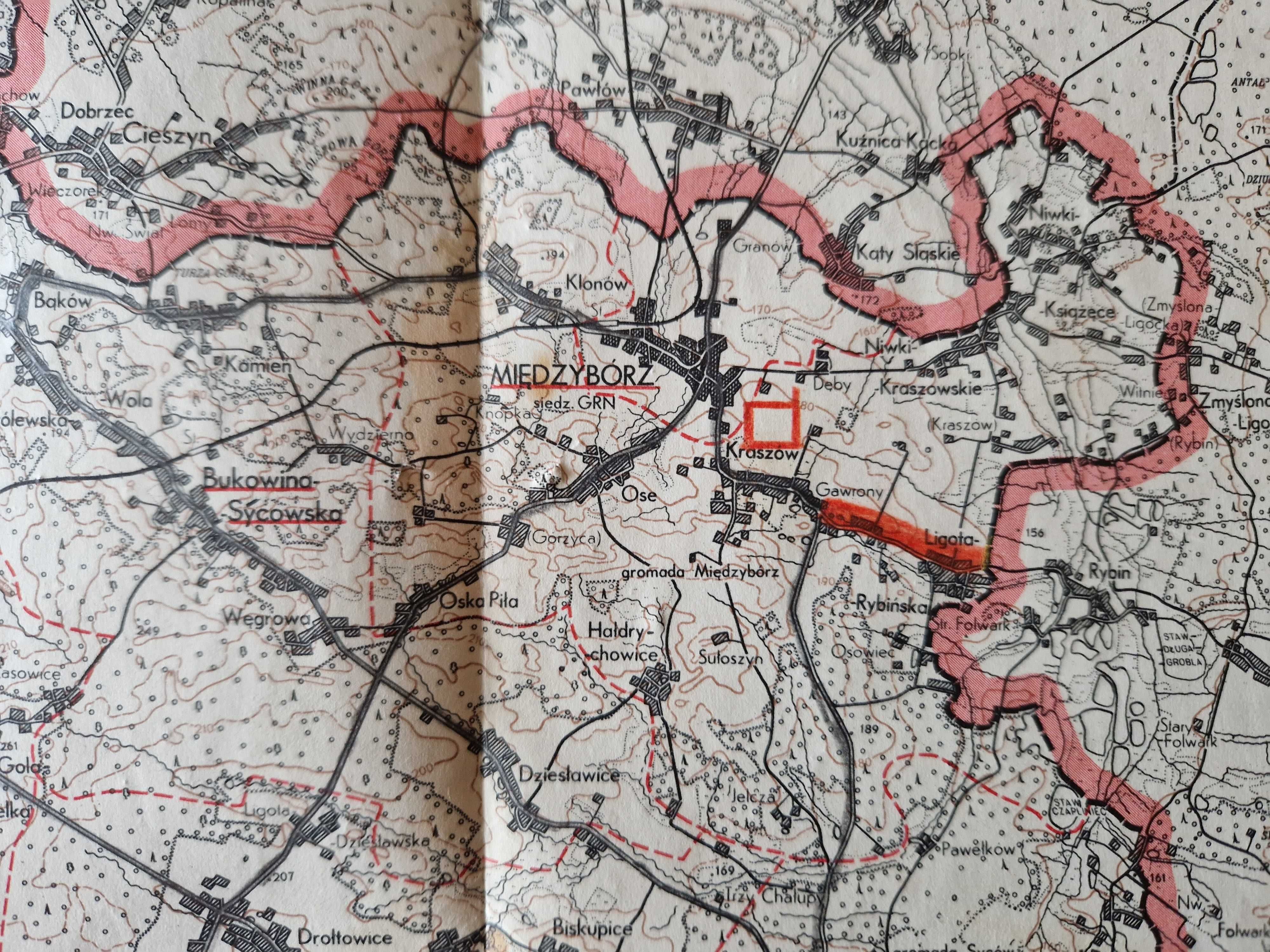 Mapa Powiatu Syców PPWK 1965