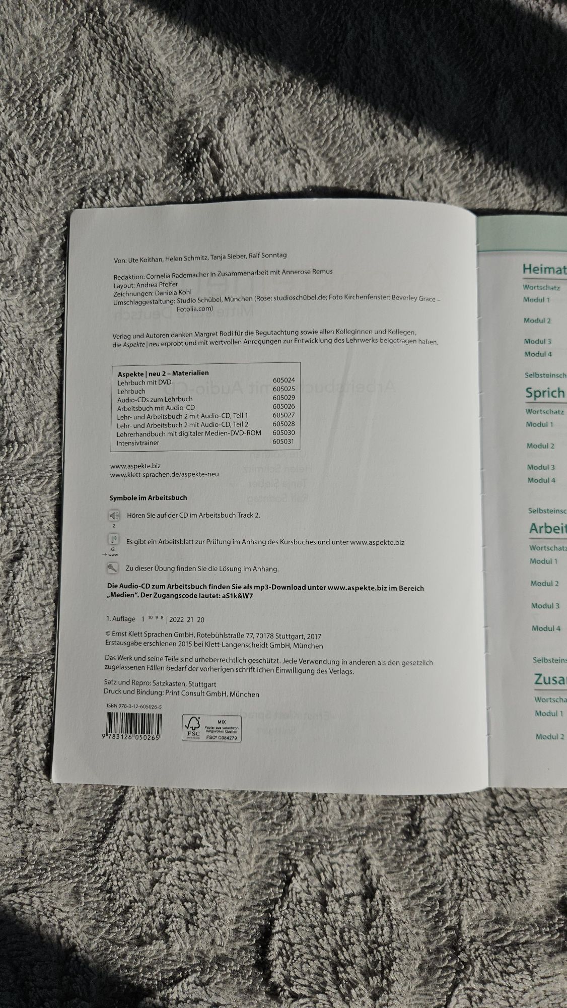 Aspekte Neu B2 Arbeitsbuch mit Audio CD