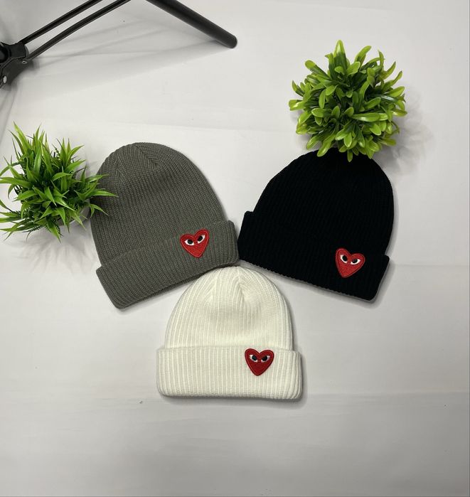 Шапка Comme des Garçons • тепла зимова шапка • one size • 3 кольори