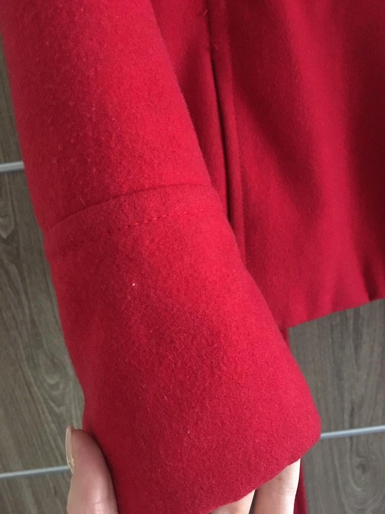 Czerwony Płaszczyk Wiosenny Zara Basic r.L