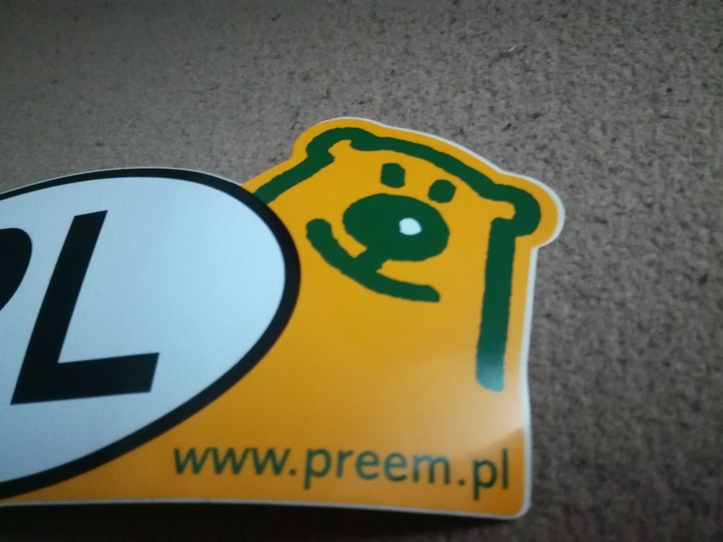 Naklejka PL Preem stara misiek miś logo kolekcjonerska