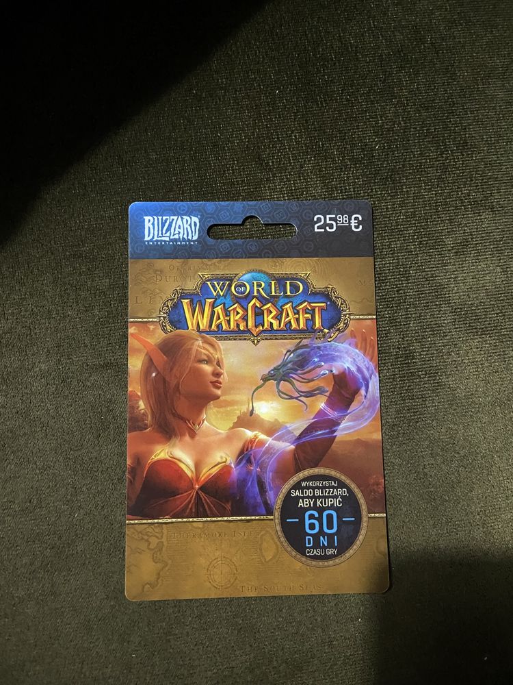 World of Warcraft game card 60 dni czasu gry