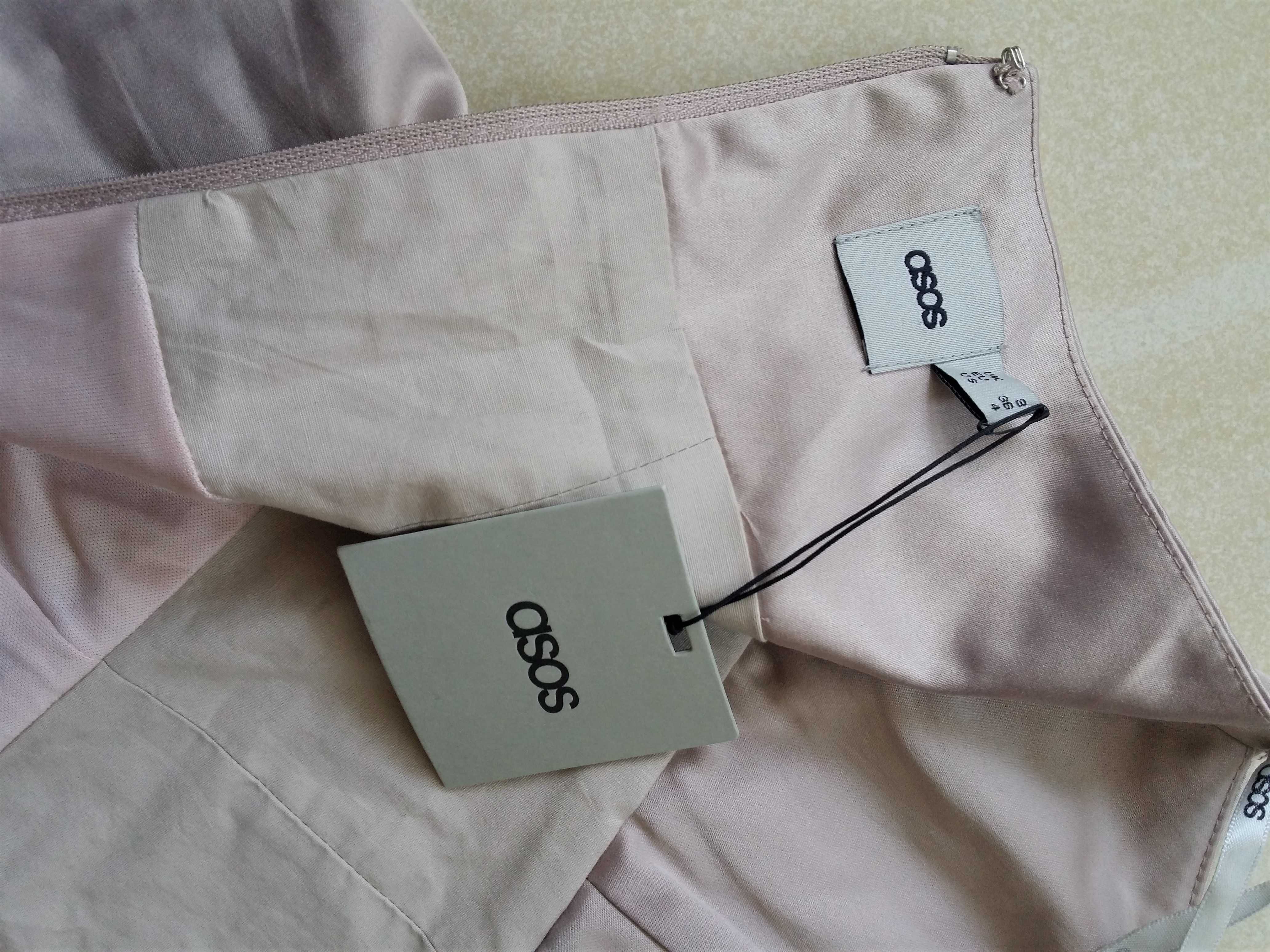 gorsetowa sukienka cekino nude złota beż mini bodycoon baskinka S ASOS
