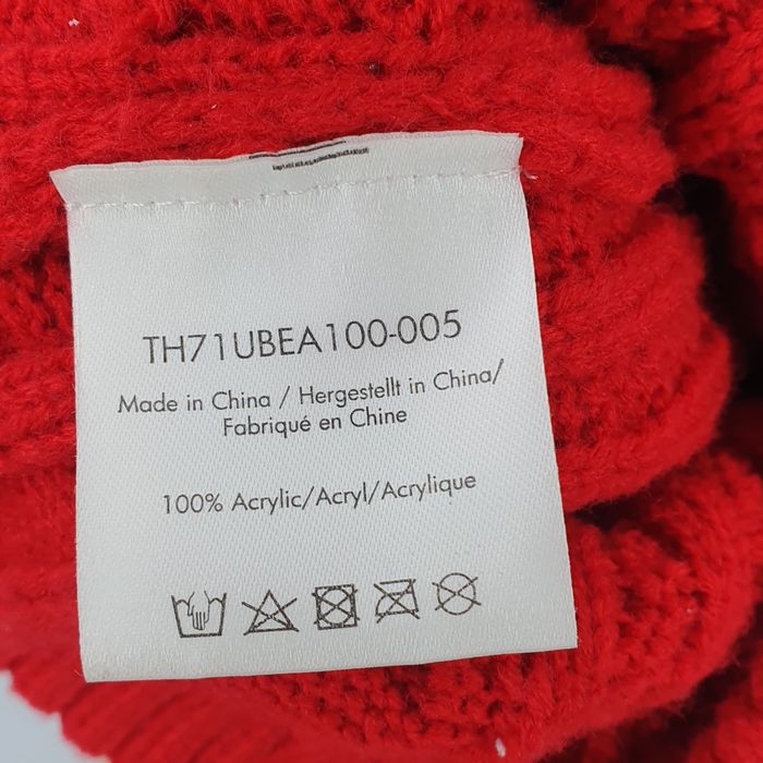 Czapka tommy hilfiger beanie czerwona zimowa przejściowa