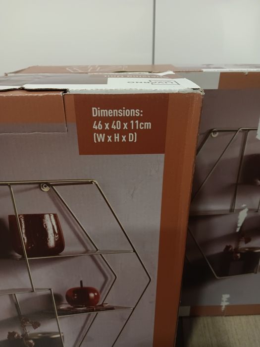 Nowe złote geometryczne półki 2 szt.