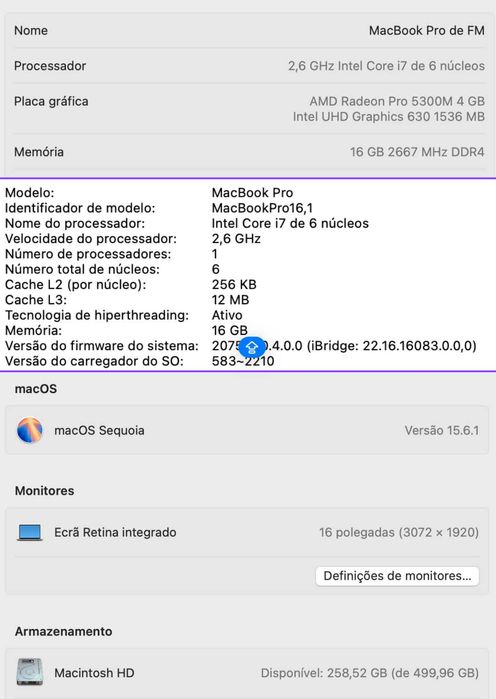 MacBook Pro - ecrã retina 16"