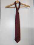 Bordowy krawat w kwiatki jedwabny krawat handmade czerwony krawat w kw