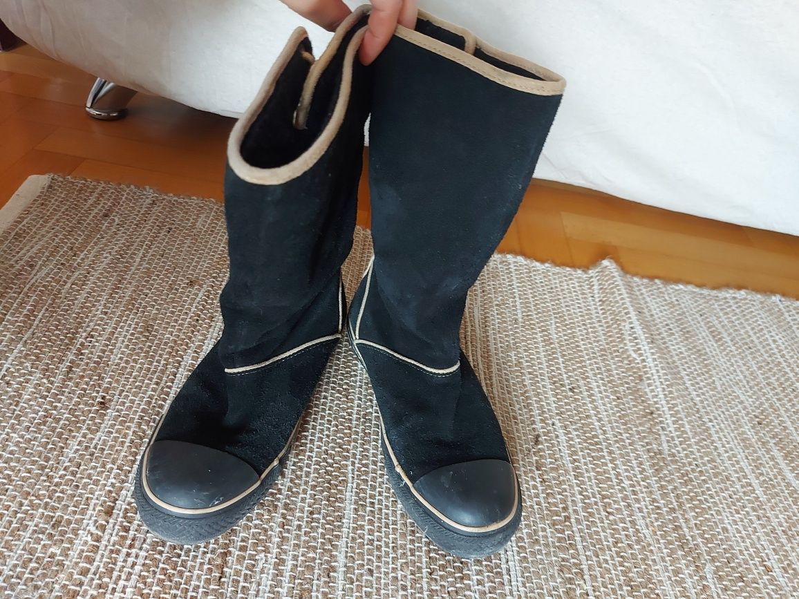 Converse botki skórzane, zimowe, śniegowce, ciepłe buty