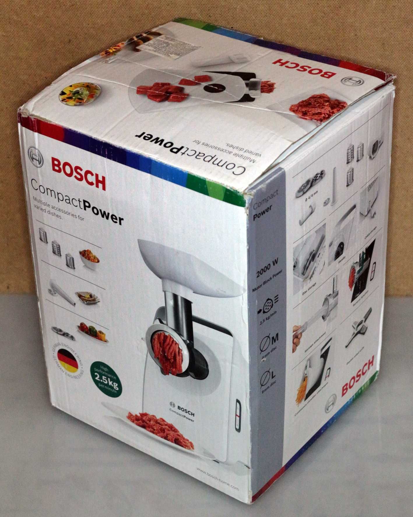 Мясорубка Bosch MFW3X13W, 2000 Вт, Original