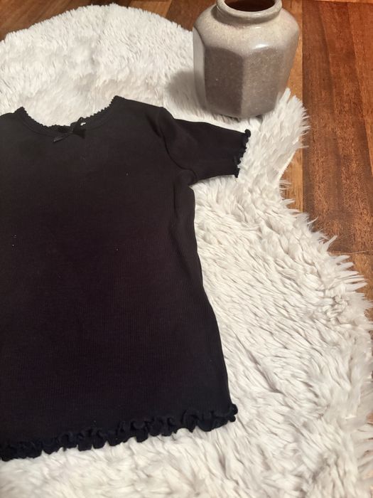 Czarna bluzka z krótkim rękawem t-shirt H&M r. 86