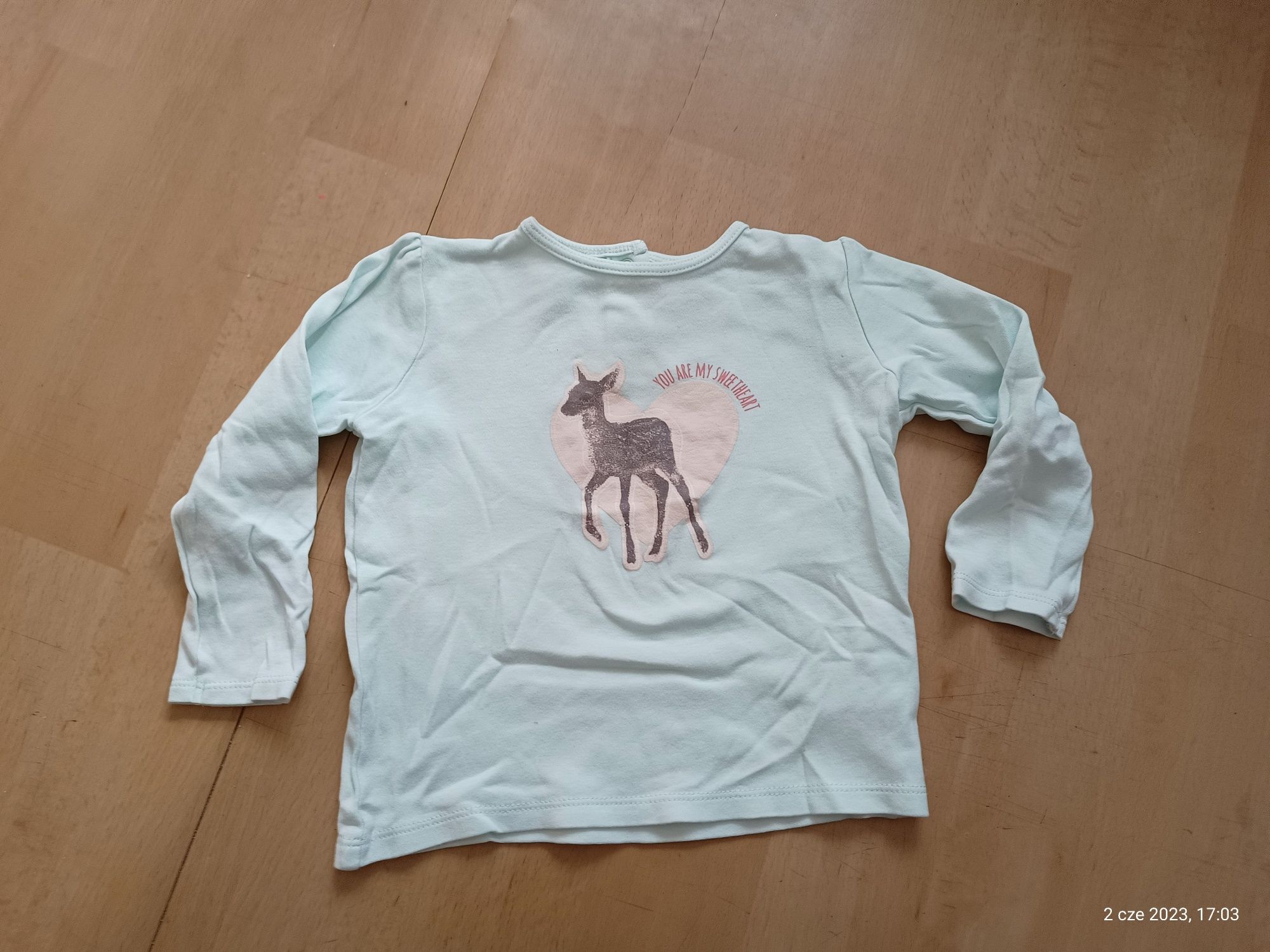 Bluzka bluzeczka T-shirt koszulka Lupilu - sarenka serce