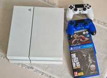PS4 500gb biała dwa pady dwie gry pudełko okablowanie