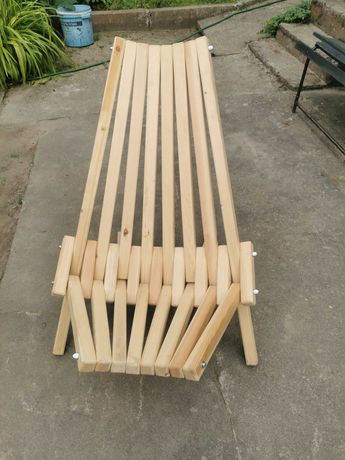 Składane krzesło ogrodowe leżak drewno