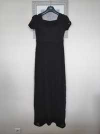 Czarna sukienka wieczorowa z koronką jak nowa, Fashion Collection /M