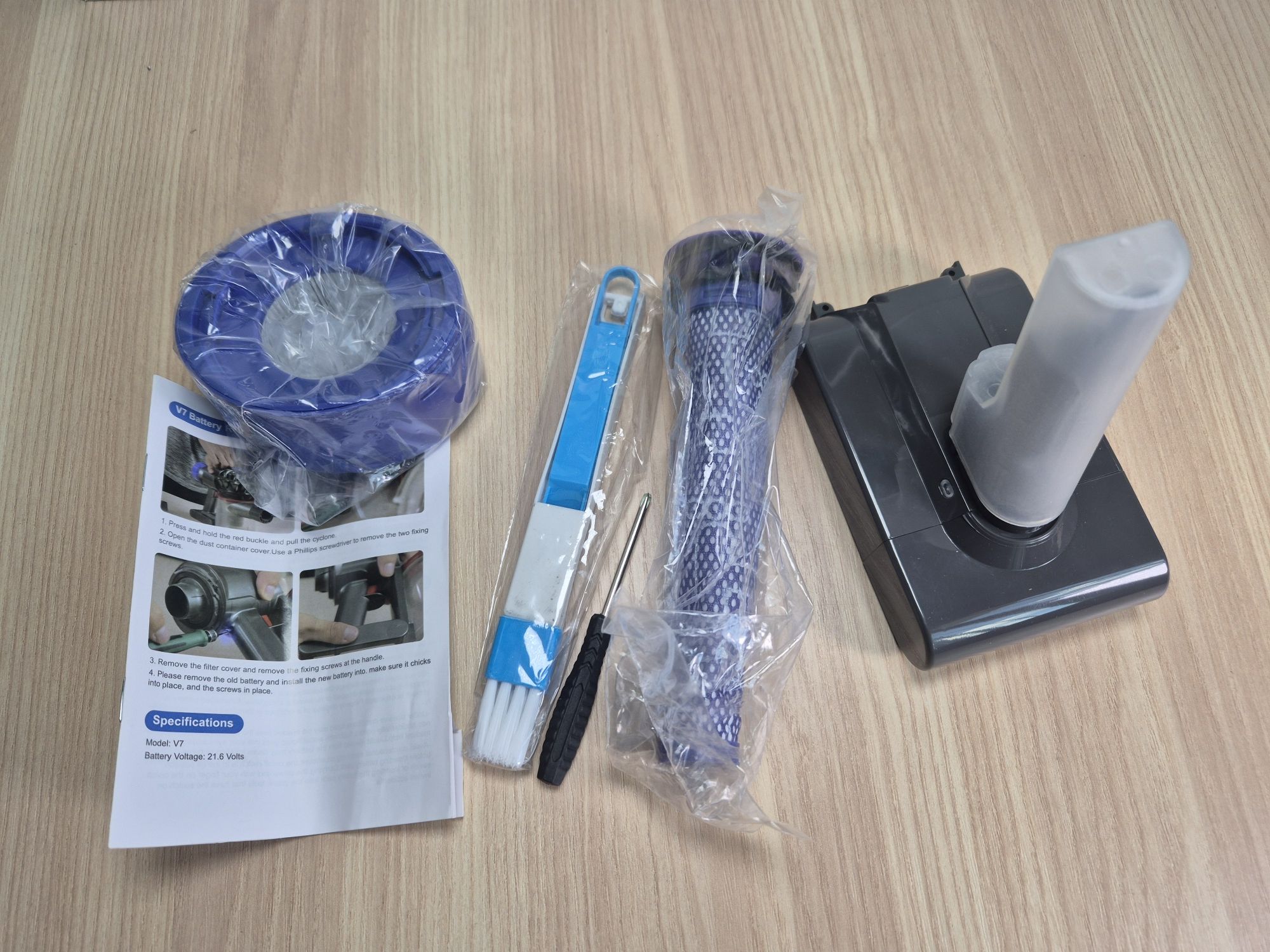 Акумулятор,  батарея для Dyson V7 6000мА + фільтр