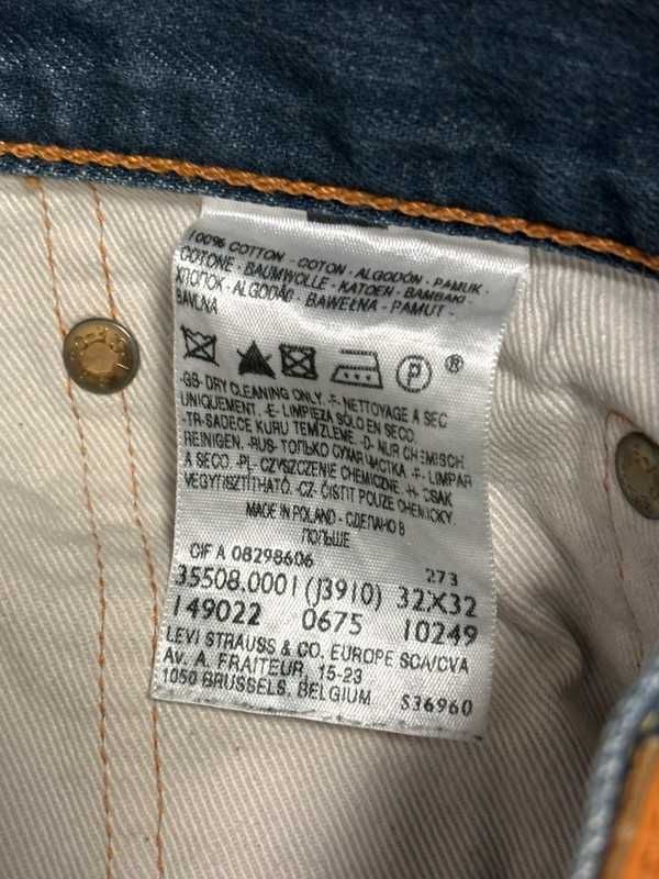 Levi's W32 L32 – męskie jeansy vintage z prostą nogawką