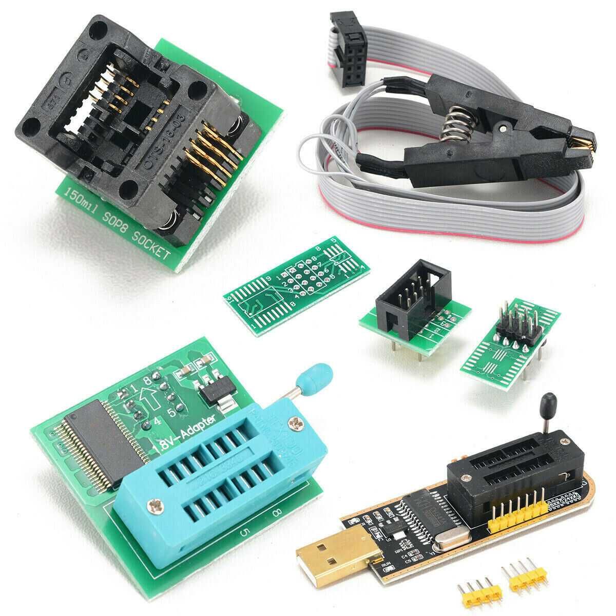 Conjunto completo programador EPRON CH341A USB - NOVO