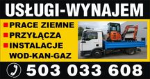Minikoparka.Wywrotka,Wynajem,Usługi,PrzyłączaWod-Kan,Gaz,Zbiorniki