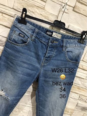 Spodnie jeans  dżinsowe  Superdry W26 L32 rozmiar 34