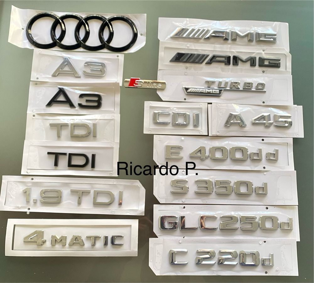 Simbolo Letras Audi Volkswagen Bmw Honda GTi Fiat Renault Peugeot Ford