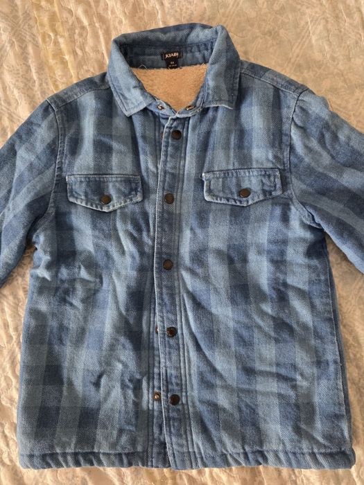 Casaco / camisa c/ quadrados estilo ganga c/ pêlo da kiabi  8 anos