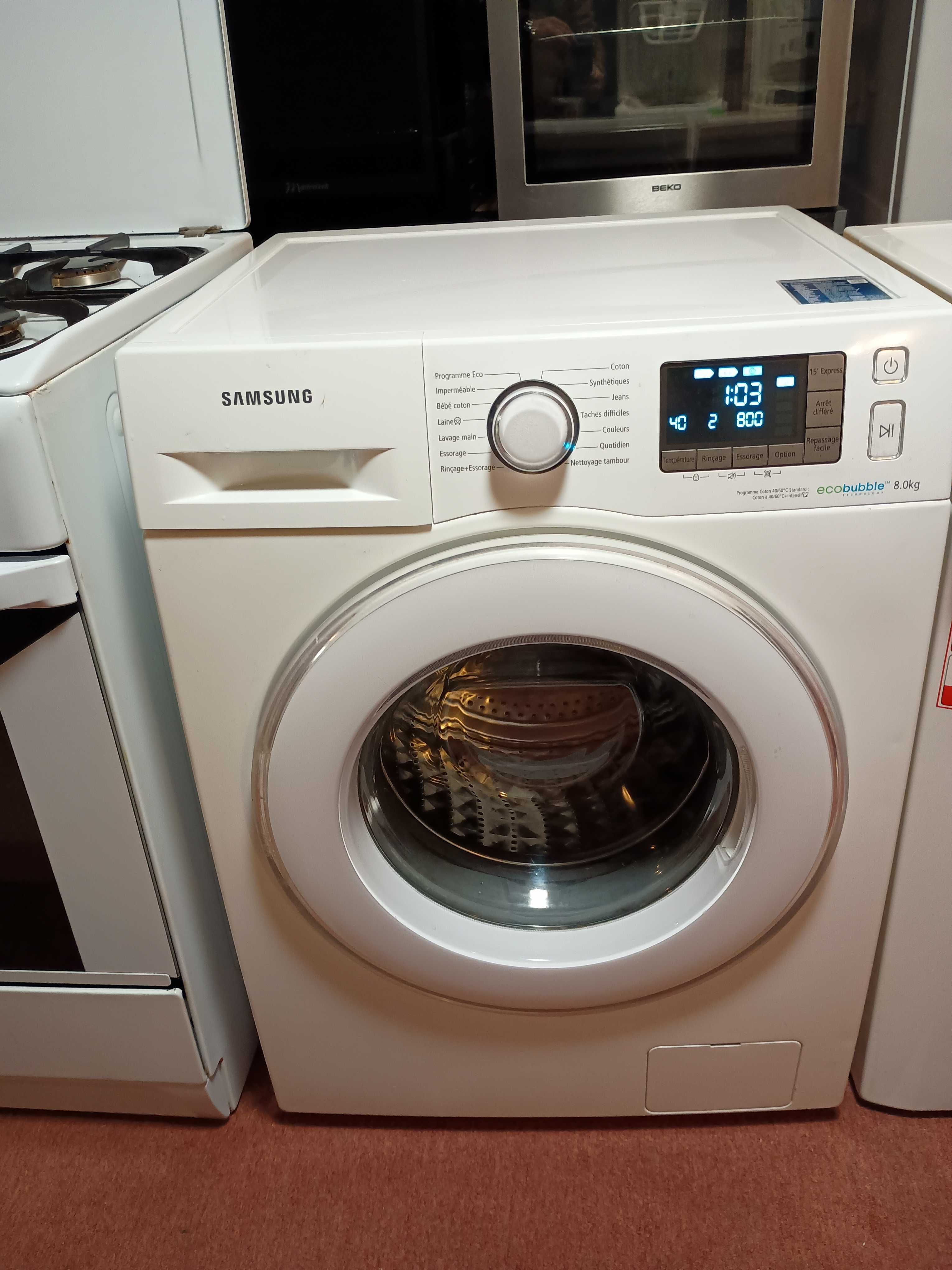 Pralka SAMSUNG EcoBubble 8 kg/1400 obr.PL .Gwarancja.LCD.