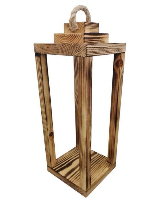 Drewniany Lampion 40cm Dekoracja Konstrukcja florystyczna