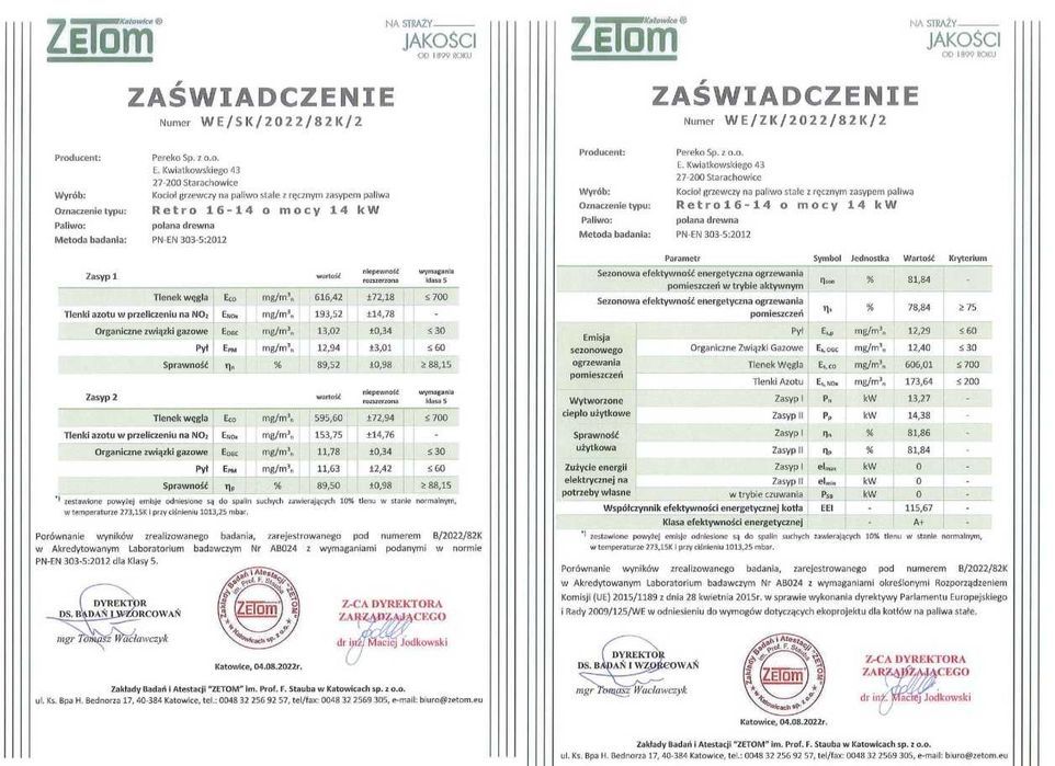 Kocioł / piec zasypowy PEREKO Retro 14kW/16kW drewno/węgiel