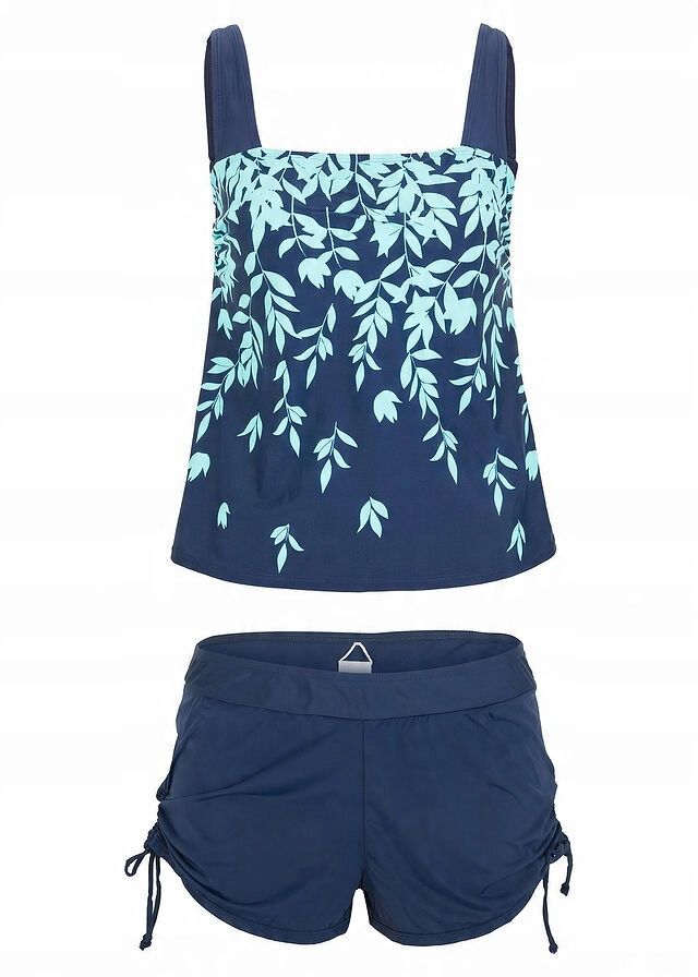 B.P.C granatowy top tankini z turkusowym wzorem ^48