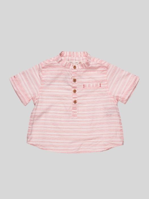 Рубашка молочно-розового цвета в полоску Zara Kids 62-68